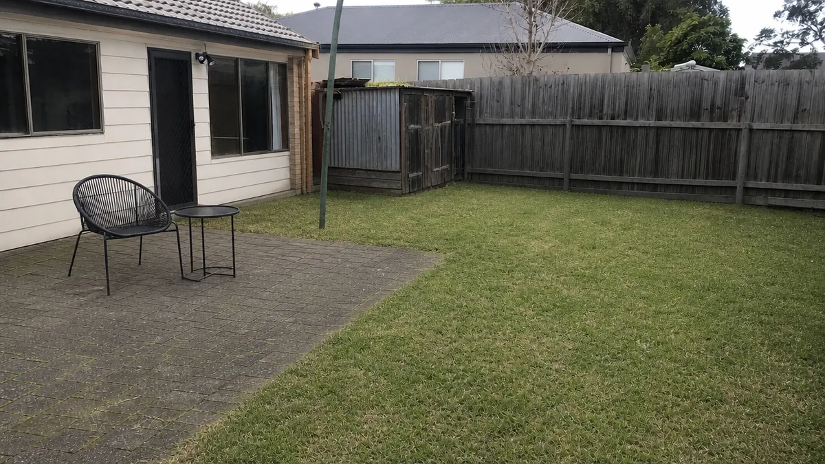 Rear yard clear-out: after