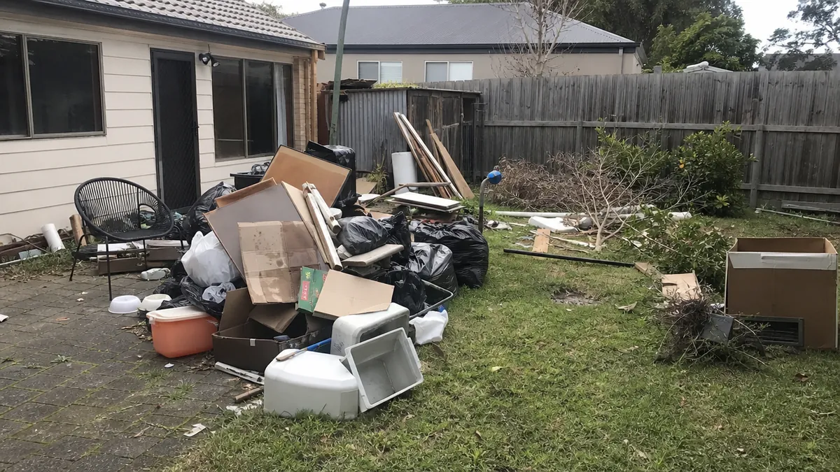 Rear yard clear-out: before